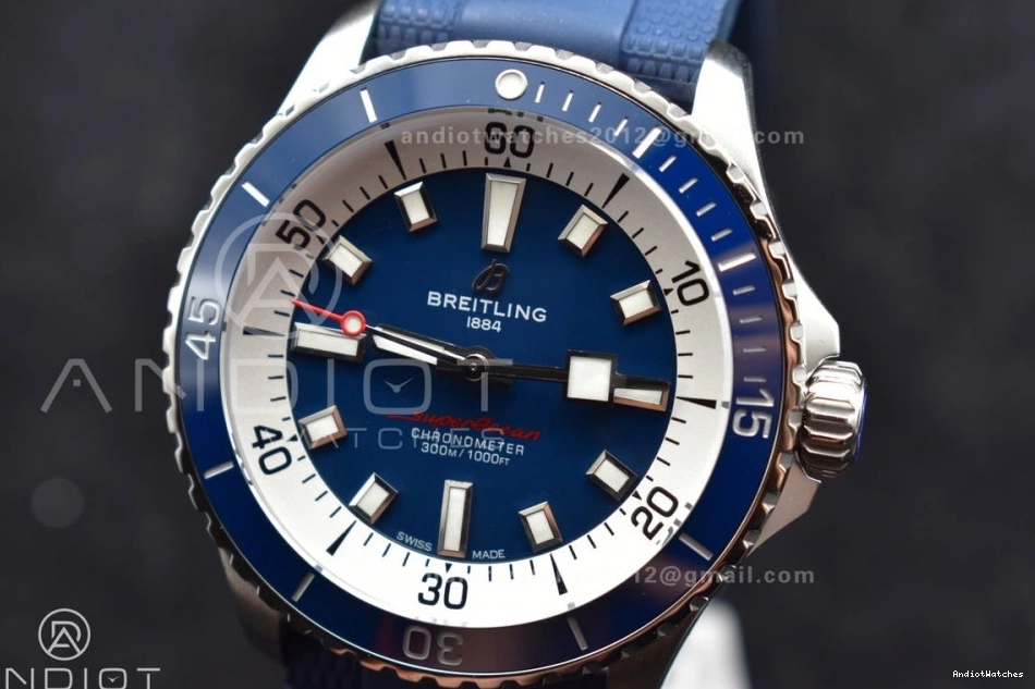 Contemporary Automatic A Blue Edition Best 1168 Dial SS Rubber SuperOcean Blue BLSF on 42 1:1 Strap 0428
